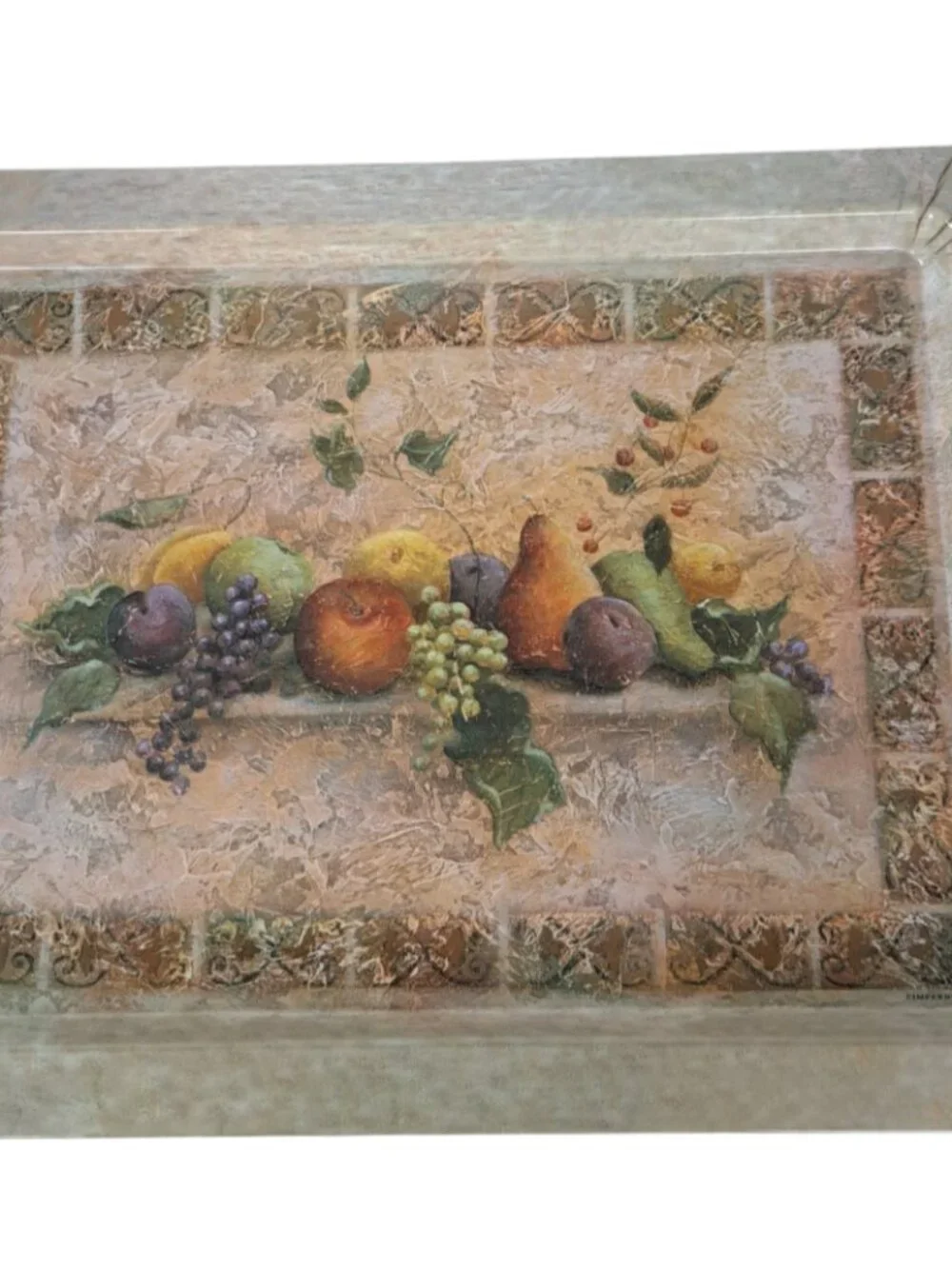 Pimpernel Tuscan Fruit Serving Tray 19x14 Melamine Vintage Decor